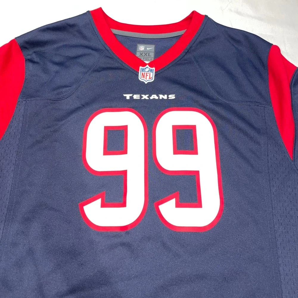 Nike Houston Texans JJ Watt 99 NFL On Field Jersey Navy Blue Mens
